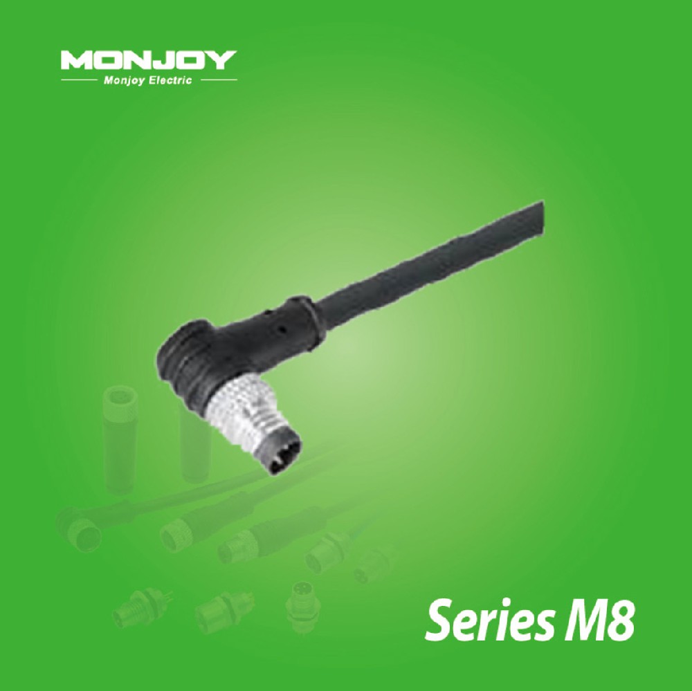 M8*1.0，彎式，針，澆鑄電纜連接器