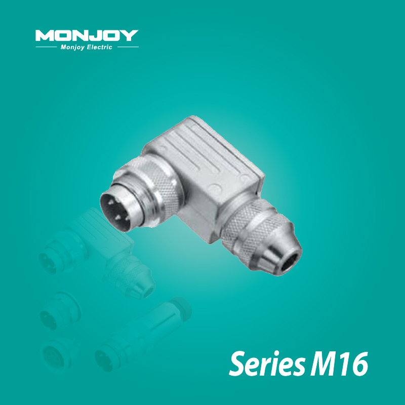 M16*0.75,彎式，針，焊接, 電纜連接器