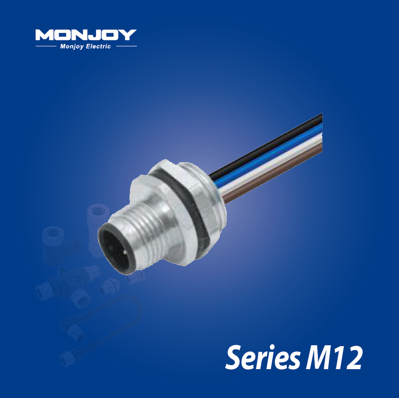 M12*1.0，B標(biāo)準(zhǔn)，針，帶連接線， 板后，底座（L=0.2m）