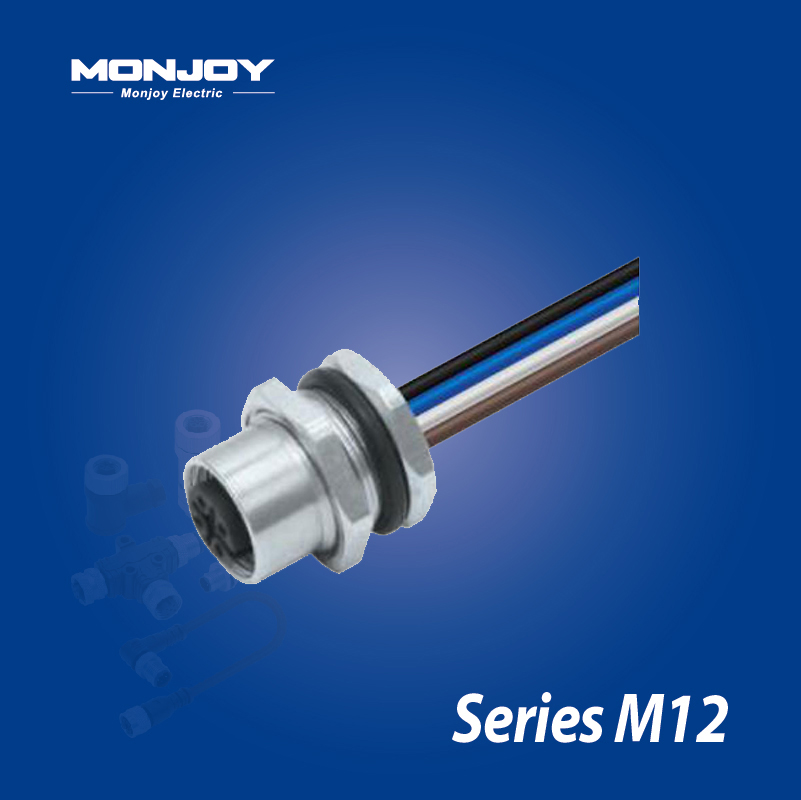 M12*1.0，A標準，孔，帶連接線， 板前，底座（L=0.2m）